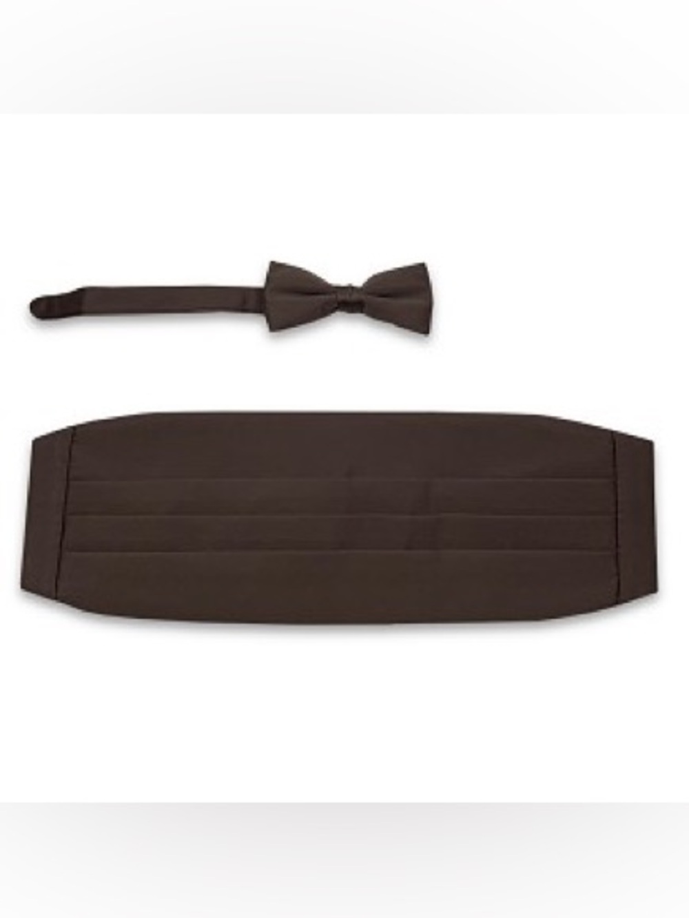 Brown Men's Cummerbund and Bow Tie Set - Classic Formal Accessory